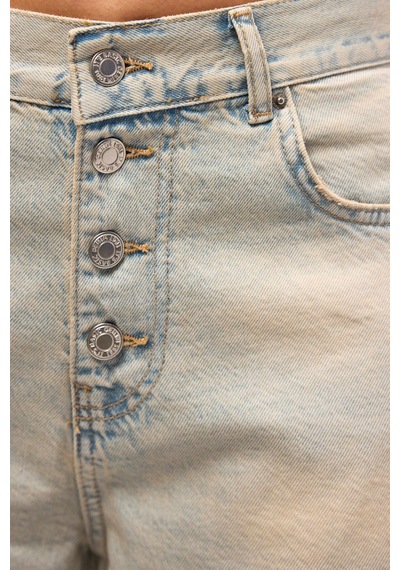 Kadın Kot Rengi 12s6-65 Loose Baggy Fit Denim Jean