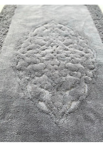 Tr Pamukkent Süper Emici 2'li%100 Pamuk Ultra Lüks Banyo Paspası Seti 60x100 Cm Ve 50x60 Cm Antrasit Diğer