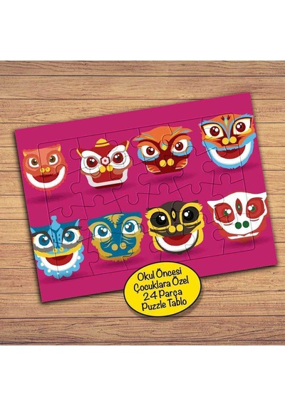 Kuşlar, Farklı Suratlar Çocuklara Özel Puzzle Yapboz Tablo-63pz