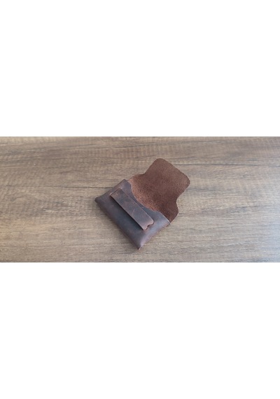 Sumerian Leather Craft Minimalist Deri Kartlık Kahverengi Rfid Kart Koruma Hediye Kahverengi