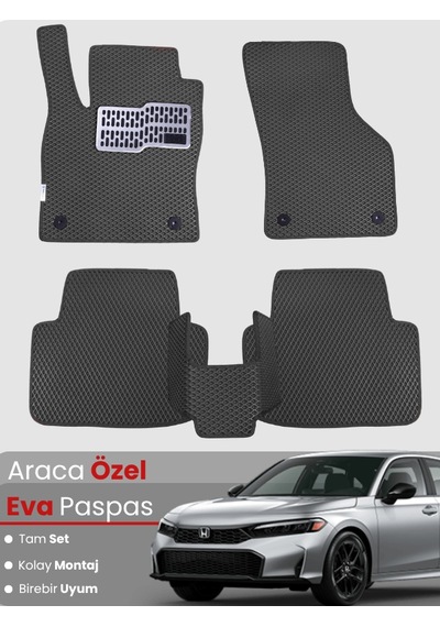 Honda Civic Fe 2022-2025 Uyumlu Eva Paspas Tam Set Araca Özel,su Geçirmez,kolay Montaj 209