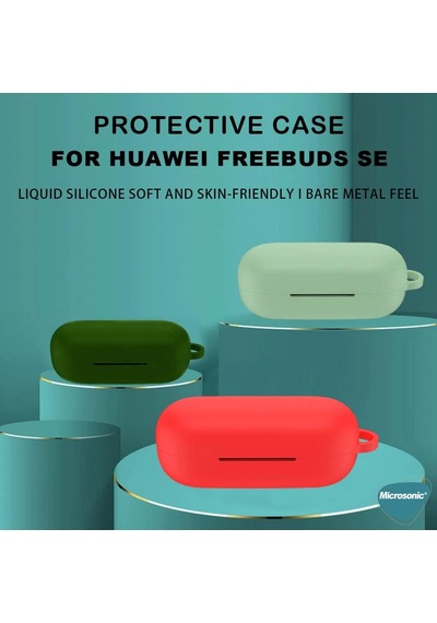 Huawei Freebuds Se İçin Kılıf Askılı Mat Silikon Açık Yeşil Freebuds Se İle Uyumlu Kılıf - Açık Yeşil