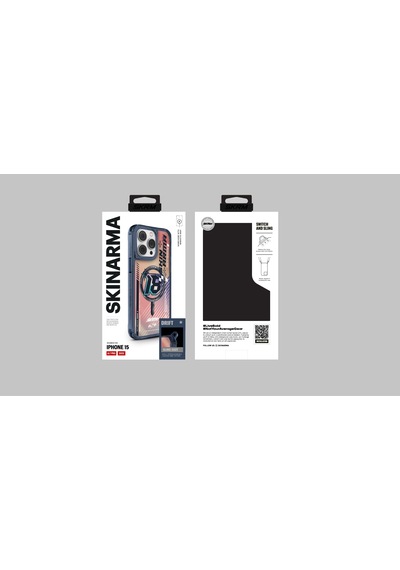 Apple Uyumlu iPhone 15 Pro Max Skinarma Magsafe Şarj Özellikli Sticker Yapıştırmalı Drift Kapak Mavi
