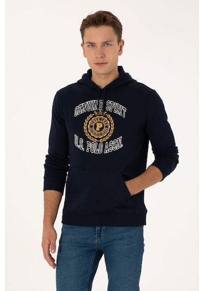 U.S. Polo Assn. Erkek Regular Fit Kapüşonlu Şardonlu Lacivert Sweatshirt 50308999-VR033