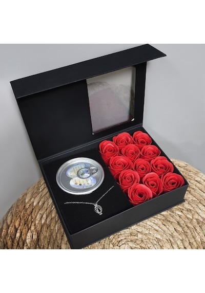 Periboia Romantik Gül Ve İstiridye İnci Kolye Seti Çok Renkli