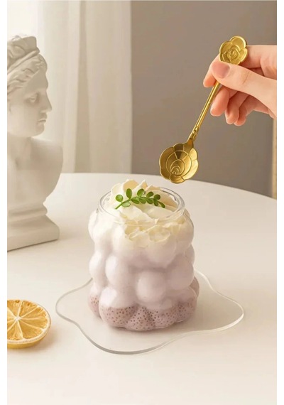 Özel Çeyiz Şeffaf İnce Şık Latte Meşrubat Kahve Çay Borosilikat Üzüm Model Bubble Bardak 180 Ml