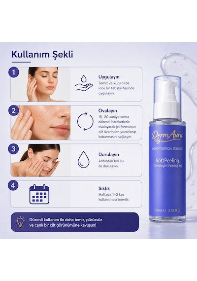 Dermaura Softpeeling Temizleyici Peeling Jel Ölü Deri Arındırıcı Yüz Peelingi 100 Ml