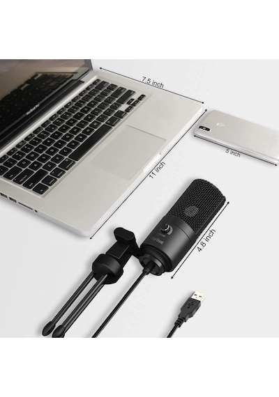 Usb Mikrofon Pc Gaming, Mikrofon, Mac Ps4 Ps5 İçin, Standlı Podcast Mikrofon, Stüdyo Kalitesi Kayıt Kondansatörü,