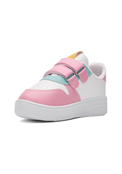 Nstil Zl001 Rahat Hafif  Günlük Çocuk Bantlı Spor Ayakkabı - Beyaz - Pembe- Mor