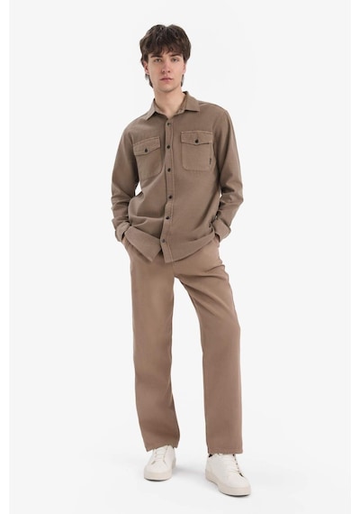 DeFacto %100 Pamuk Bol Rahat Kesim Wide Leg Geniş Paça Yazlık Keten Görünümlü Pantolon D7285AX25SPBN229