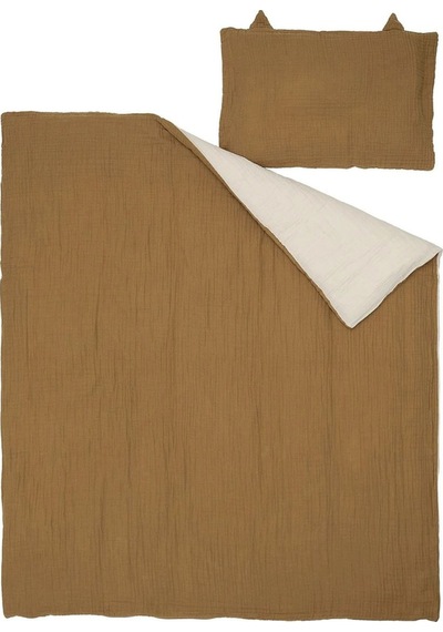 Bebek Nevresim Takımı, Koyu Sarı-bej, 60x120 Cm