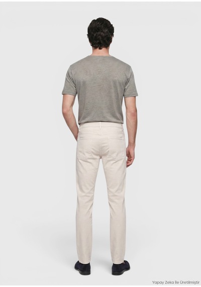 Ramsey Taş Dokuma Slim Fit Casual Pamuk Karışımlı Pantolon