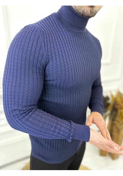 Elku Moda Kazak Slim Fit Tüylenmez Naturel Pamuk Triko Boğazlı Balıkçı Yaka Kazak Lacivert Elku Moda Kazak Slim Fit Tüylenmez Naturel Pamuk Triko Boğazlı Balıkçı Yaka Kazak Lacivert