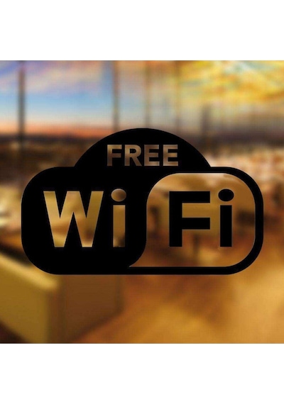 Free Wifi Restaurant Kafe Cafe Bar Duvar Ve Cam Özel Yeni Sticker, Çıkartma, Etiket