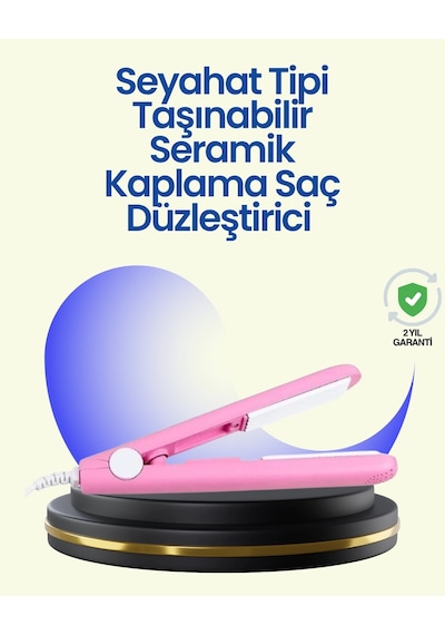 Hafif Ve Taşınabilir Seramik Kısa Saç Maşası - Seyahate Uygun Ergonomik Ve Güvenli Tasarım
