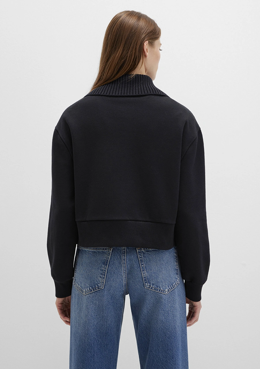 Mavi - Yarı Fermuarlı Dik Yaka Siyah Sweatshirt 1s10434-900 Siyah