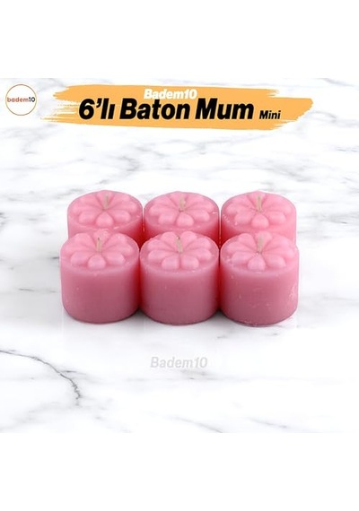Tealight Mum Manolya Kokulu Pembe Renkli 6 Lı Paket 4 Saatlik Yanma Süresi - Ev Mumu - Iç Dekorasyon - Doğal Özler Çok Renkli