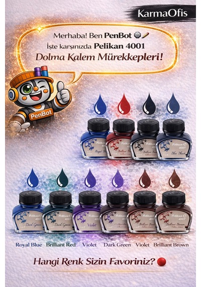 4001 Royal Blue Dolma Kalem Mürekkebi 30 Ml Canlı Klasik Mavi Diğer