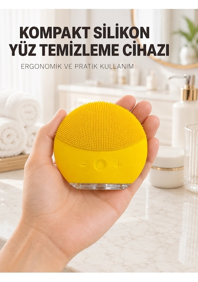 Silikon Yüz Temizleme Fırçası Titreşim Ayarlı Usb Şarjlı Cilt Bakım Cihazı