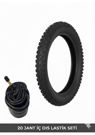 Güçlü Bisikletmotosiklet 20 Jant Bisiklet İç Dış Lastik Seti - 20x1.75/2.125 Uyumlu - Dış Lastik + İç Lastik Oto Kalın Sibop