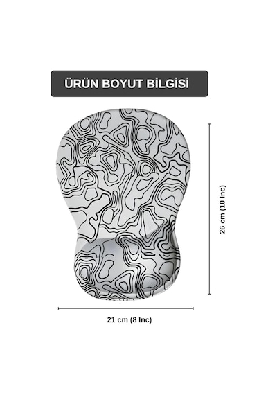 Topowave Bilek Destekli Mouse Pad Ergonomik Kaymaz Taban Mouse Pad Bilek Koruyucu Dijital Mouse Pad Beyaz