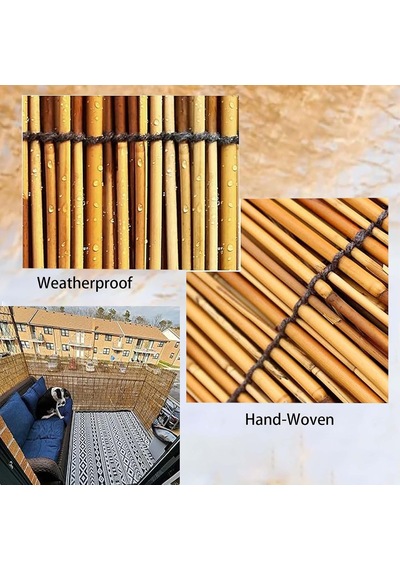 Bu Bambu Çit Rulosu Hava Koşullarına Dayanıklıdır, Dekoratif, Veranda, Balkon, Bahçe, Havuz Ve Çatı Katı Mahre