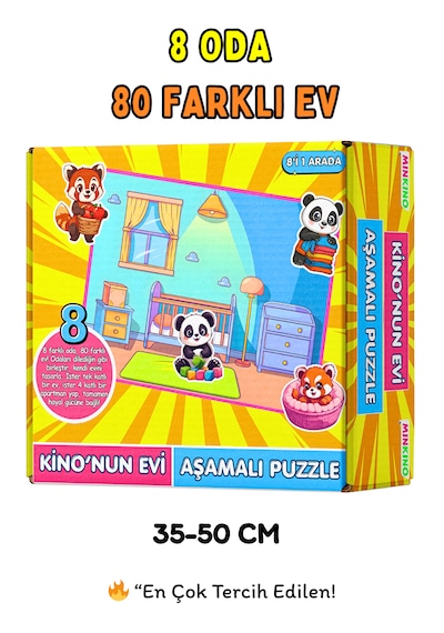 Kino Nun Evi - Aşamalı Puzzle 8 Oda 80 Farklı Ev 35-50 Cm