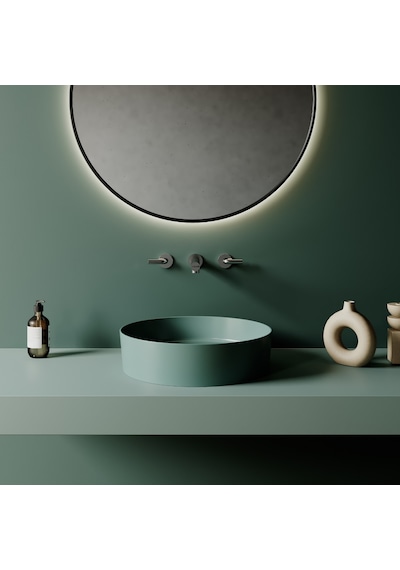 Creavit Loop Yuvarlak Masa Üstü Çanak Lavabo Ø45 Cm Nil Yeşili Lp145-00ny