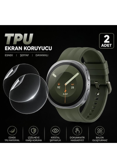 Samsung Galaxy Watch 9 44mm İle Uyumlu Ekran Koruyucu Tpu, Tam Kaplayan Akıllı Saat Koruması 2 Adet, Çizilmeye Dayanıklı Koruma Sm-l350