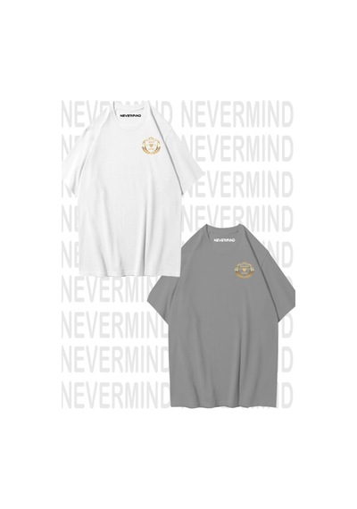 Nevermind Hanımcı/beyci Spor Baskılı İkili Oversize Sevgili Tshirt Eş Kombi Beyaz