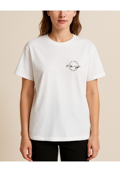 Just Eat Tasarımlı Baskılı T-shirt Beyaz