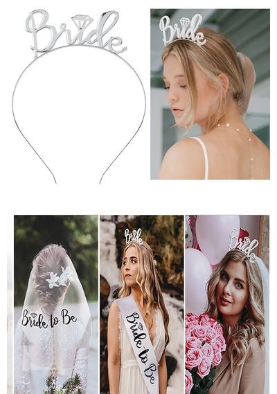 Bride To Be 2li Taç Ve Kuşak Set Bekarlığa Veda Partisi Gümüş Tüm Yaşlar