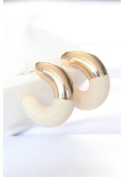 Ccb Krem Gold Çift Renk Küpe 5886 Belirtilmemiş