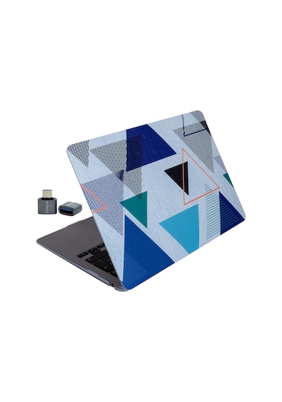 Apple Uyumlu MacBook Pro Kılıf 13 İnç M1-m2, Tangram01nl Type-c Model A2338 A2289 A2251 A1706-08 A1989 A2159 İle Lacivert Mavi
