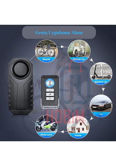 Ht-53 Motosiklet Bisiklet Alarmı Uzaktan Kumandalı 113db Su Geçir