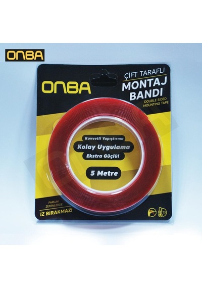 Onba 10mm  x 5mt Çift Taraflı Silikon Bant