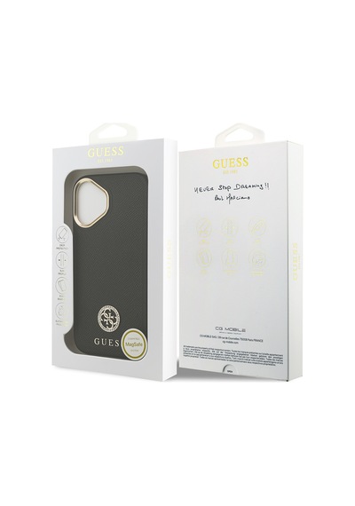 Apple Uyumlu iPhone 17 Kılıf Guess Lisanslı M-safe Özellikli Grained Yazı Ve Taşlı 4g Logolu Kapak Siyah Siyah Apple Uyumlu iPhone 17 Kılıf Guess Lisanslı M-safe Özellikli Grained Yazı Ve Taşlı 4g Logolu Kapak Siyah Siyah