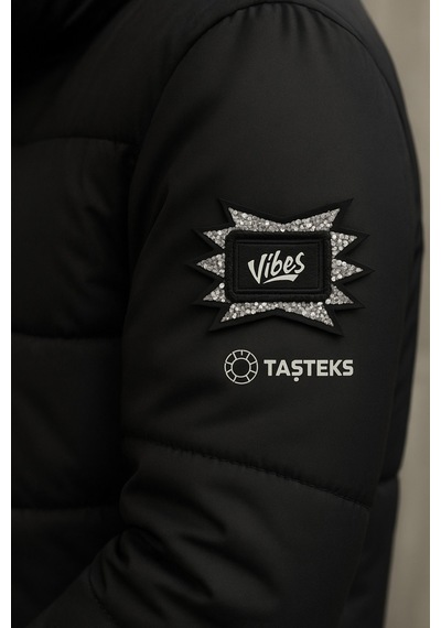 Taşlı Ütülenebilen Veya Sticker Olarak Kullanılabilen ' Vibes ' Yazılı Patch