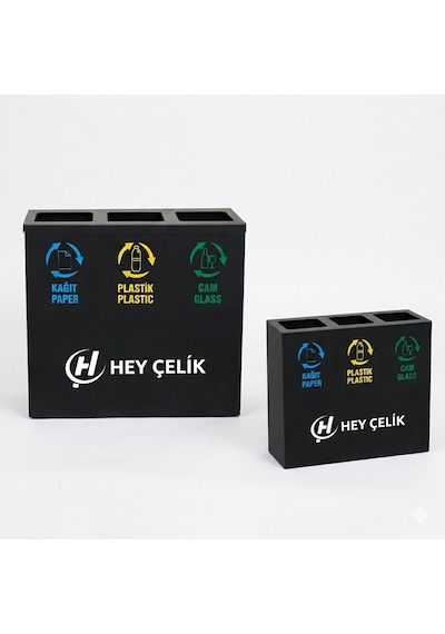 3 Lü Sıfır Atık Geri Dönüşüm Ünitesi Ec-103 Metal Atık Ayrıştırma Sistemi Hey Çelik