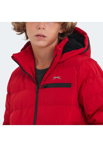 Slazenger CAPTAIN Çocuk Kapüşonlu Şişme Kırmızı Mont & Kaban