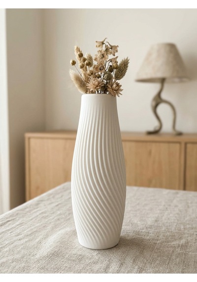 Kaveld Liora Dekoratif Vazo El Yapımı Minimalist Spiral Dokulu Modern Vazo Mermer Tozu Ve Çimento Kompozit Ev Dekoru Beyaz Kaveld Liora Dekoratif Vazo El Yapımı Minimalist Spiral Dokulu Modern Vazo Mermer Tozu Ve Çimento Kompozit Ev Dekoru Beyaz
