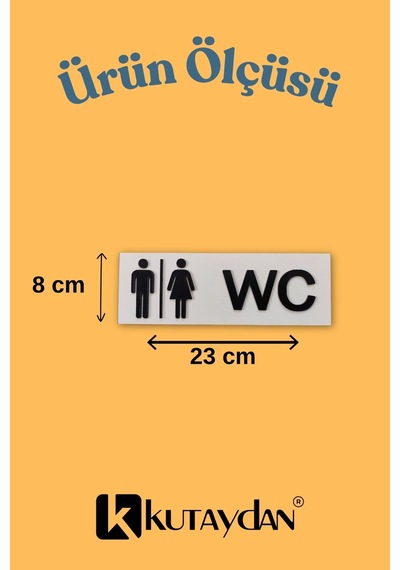 Dekoratif Ahşap 2d Kabartma Figürlü Wc Tabelası - Beyaz