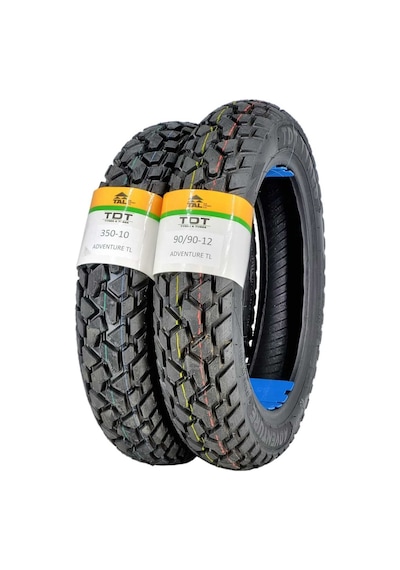 350-10 Ve 90/90-12 Motosiklet Lastiği Tl Tubeless - Dubleks
