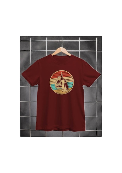 Segungear Boxingretro Erkek Regular Fit Baskılı Spor Tişört Bordo - 932267556 Bordo