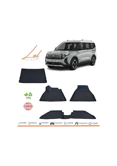 Ford Tourneo Courier 2024+ 3d Havuzlu Paspas Bagaj Havuzu Seti