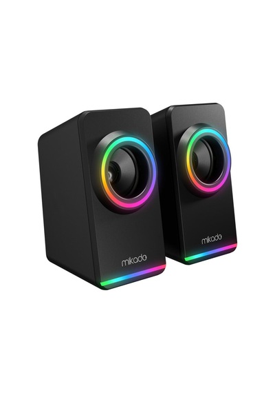 Mikado Md-182 2.0 3w 2 Siyah Rgb Aydınlatmalı Usb + 3.5mm Usb 5v Speaker Hoparlör