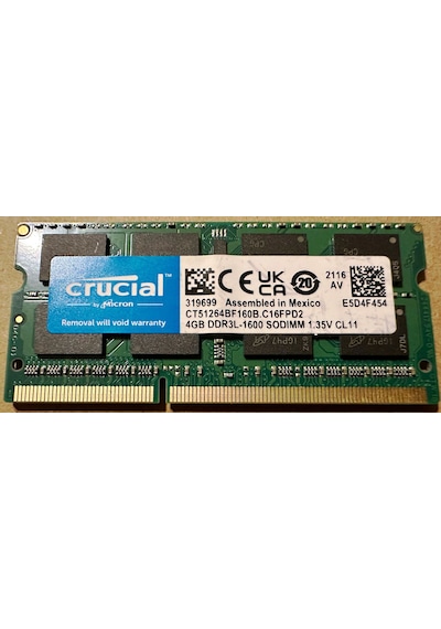 Crucial CT51264BF160B Crucial 4 GB DDR3L-1600 1.35V SODIMM Notebook Ram