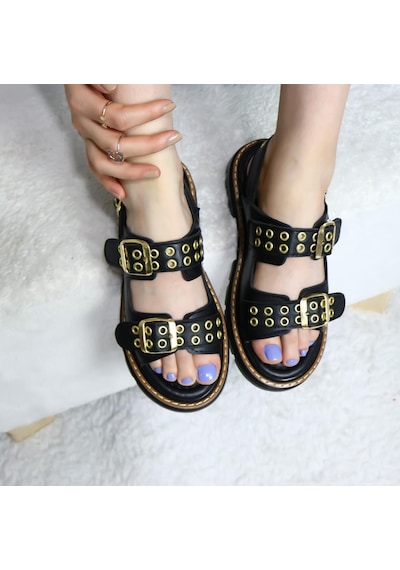 Asmi Shoes Kadın Simya Siyah Çift Bantlı Kapsül Detaylı Kalın Taban Ortopedik Sandalet Siyah Siyah Asmi Shoes Kadın Simya Siyah Çift Bantlı Kapsül Detaylı Kalın Taban Ortopedik Sandalet Siyah Siyah