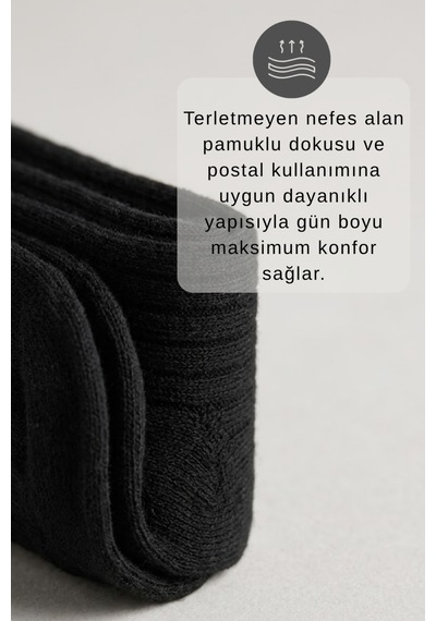 Socketta Purecomfort Erkek Penye Pamuk Dikişsiz 6 Lı Askeri Esnek Çorap Dayanıklı & Nefes Alabilir Siyah Socketta Purecomfort Erkek Penye Pamuk Dikişsiz 6 Lı Askeri Esnek Çorap Dayanıklı & Nefes Alabilir Siyah