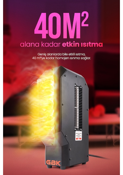 Gbk Mühendislik Ve Makine Fanlı Isıtı 3400w Ev, Atölye, Ofis, Prefabrik Yapı İçin Uygun